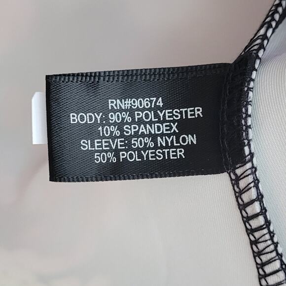 Boston Proper Floral Scuba And Organza Sleeve Top Small - Picture 9 of 11